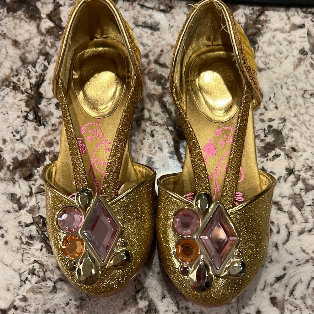 Disney Belle Sparkling Gold dress up Shoes